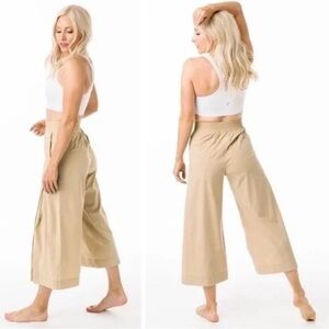 NWT ZYIA Khaki Work Flow Wide Leg Pants Women's Size XXXL